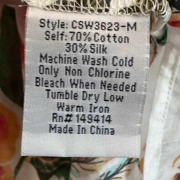 Johnny Was White Floral Ardella Swim Cover Up Kimono L XL - Picture 12 of 14